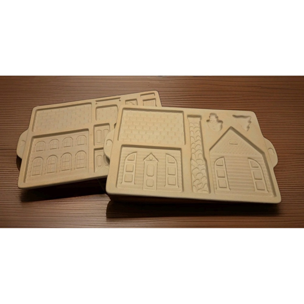Vintage 2 Pampered Chef Gingerbread House Cookie Molds 1800 House 1805 School